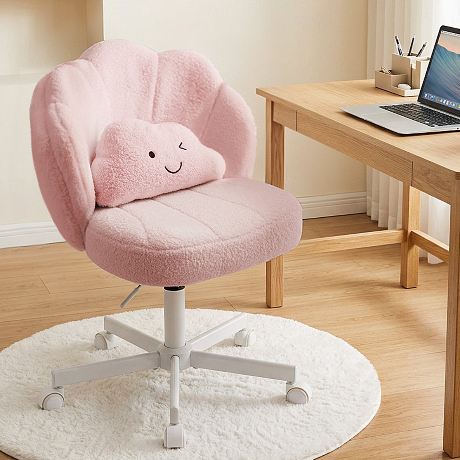 COMHOMA Petal Cute Vanity Chair, Height Adjustable CH718