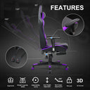 GTPLAYER Gaming Chair with Footrest, Swivel Rocker with Headrest and Lumbar Support GT002NAF