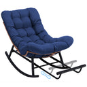 COMHOMA Outdoor Rocking Papasan Chair, Oversized Wicker Patio Rocker OT-CH03