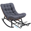 COMHOMA Outdoor Rocking Papasan Chair, Oversized Wicker Patio Rocker OT-CH03