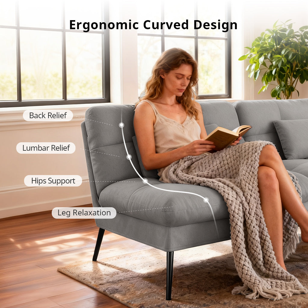 COMHOMA 72“ Convertible Futon Sofa Bed with Adjustable Backrest B001
