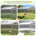 [SUMMER CLEARANCE] 7.5'x7.5'/11'*15' COMHOMA® Outdoor Dog Kennel with All Weather Resistant Roof OT-GD05-2