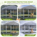 [SUMMER CLEARANCE] 7.5'x7.5'/11'*15' COMHOMA® Outdoor Dog Kennel with All Weather Resistant Roof OT-GD05-2