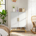 40'' Tall  2-Doors Shoes Cabinet, Metal 7-Tier Hidden Shoe Organizer,Modern Narrow Shoe Storage Cabinet with  Adjustable Shelves for Entryway, Hallway, Closet, Bedroom, Living Room,Laundry Room(White)