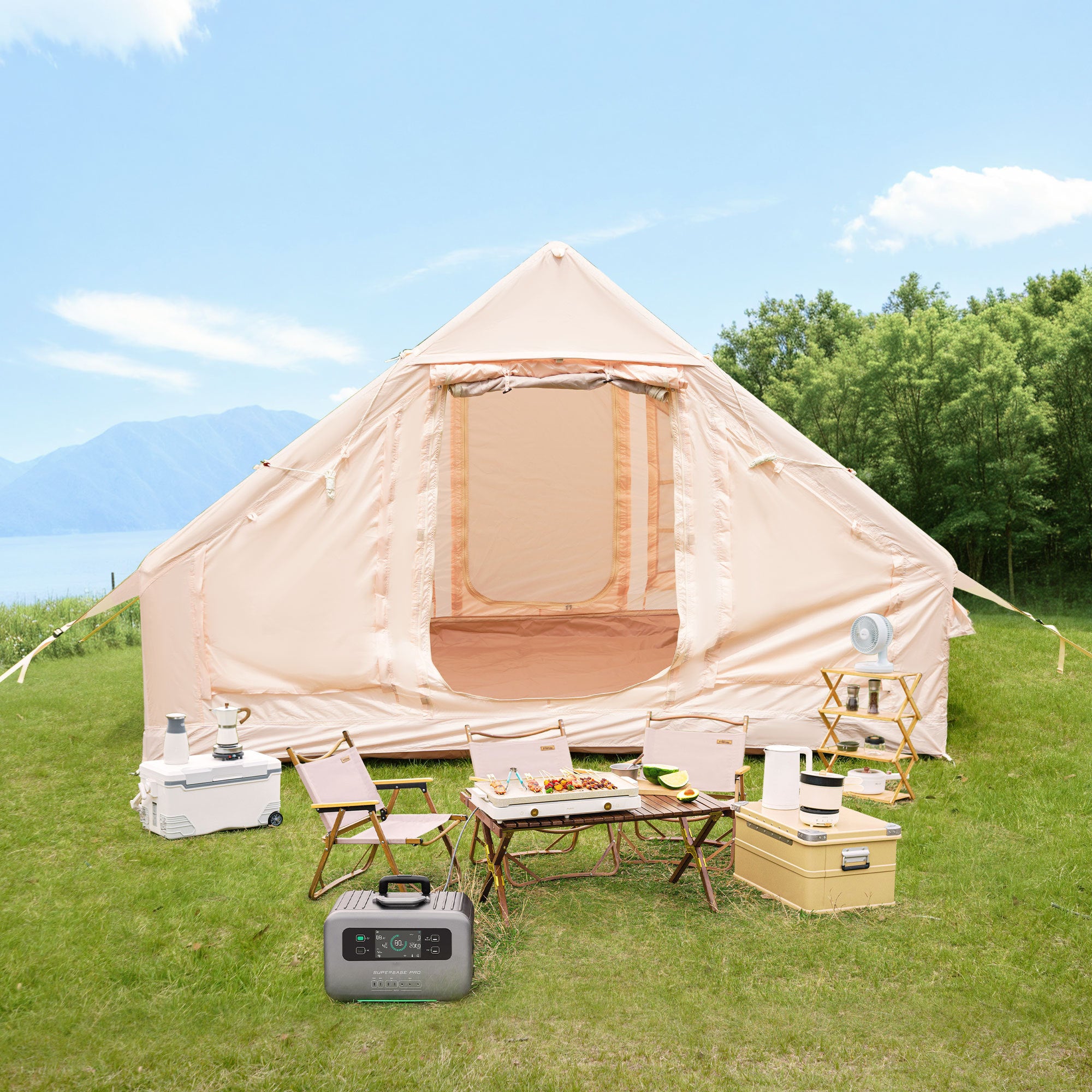 Inflatable Camping Tents with Hand Pump, Air Glamping Tents, Easy Setu ...
