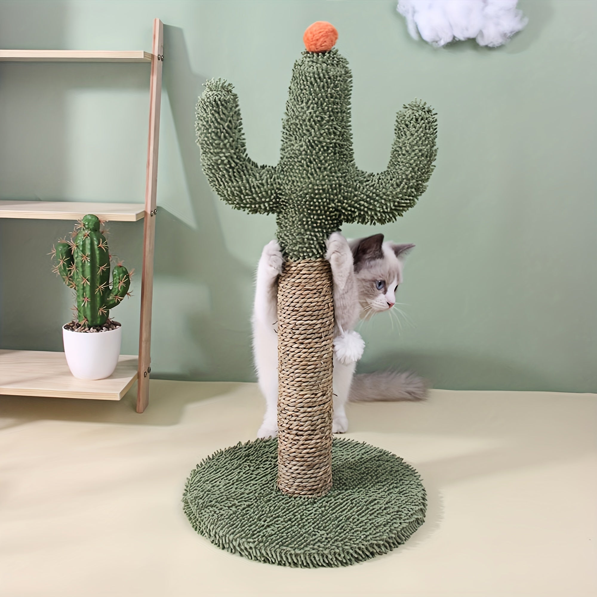 Christmas and Halloween Gift, Durable Cactus Cat Scratcher - Engaging Fun Indoor Play Toy, Promotes Claw Health And Active Exercise