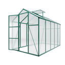 Aluminum Alloy Walk-in Greenhouse 6x10 FT Polycarbonate with Raised Base and Anchors for All-Season Outdoor Use in Green