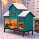 LUCKLIFE® Extra Large Heated Cat House for Outside, 100% Weatherproof, 27.9"W x 16.5"D x 32.7"H, PET07