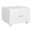 White Steel 2-Door Copier Cabinet with Mobile Pedestal and Printer Stand