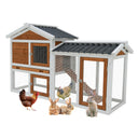 58' Wooden Outdoor Indoor Roof Waterproof Bunny Hutch Rabbit Cage Guinea Pig Coop PET House for Small to Medium Animals with Stairs and Cleaning Tray