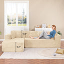 COMHOMA Modular Sectional Couch with L/R-Shape Chaise, Corduroy Upholstery & No Assembly Required B10