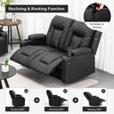 COMHOMA PU Massage Recliner with Swivel, Heat & Cup Holders H7134