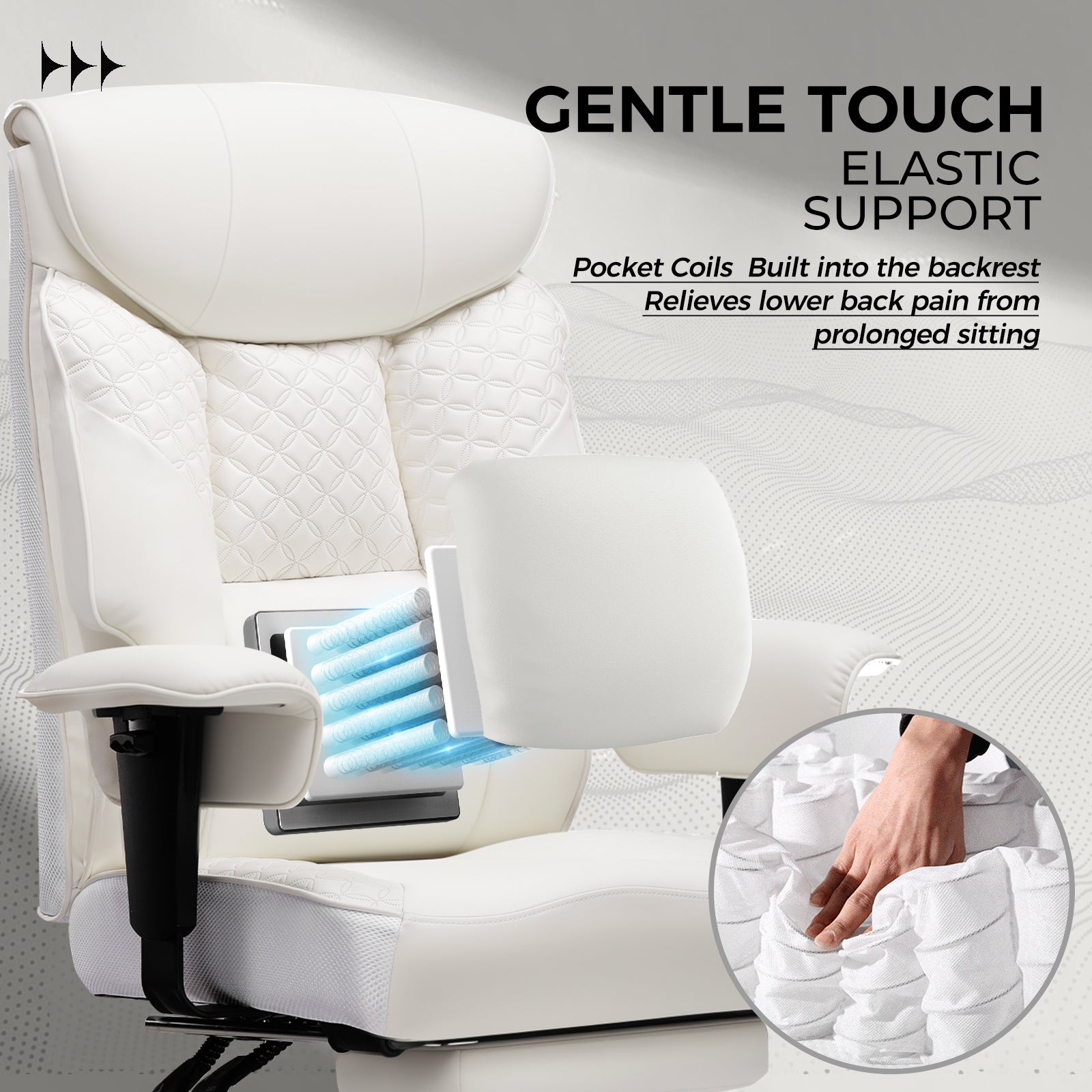 COMHOMA Big and Tall Office Chair 400lbs, 90°-150° Recline CH810
