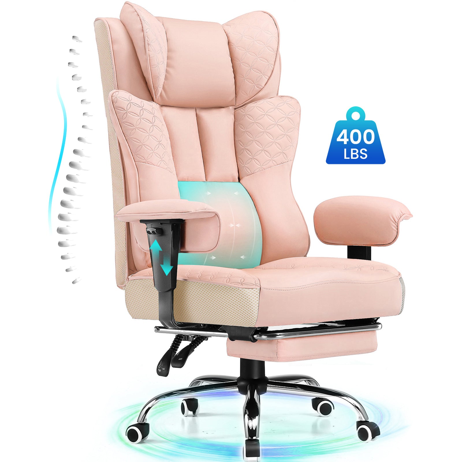 [Mid-Year Sale] Big Headrest 400LBS Big and Tall Office Chair CH610