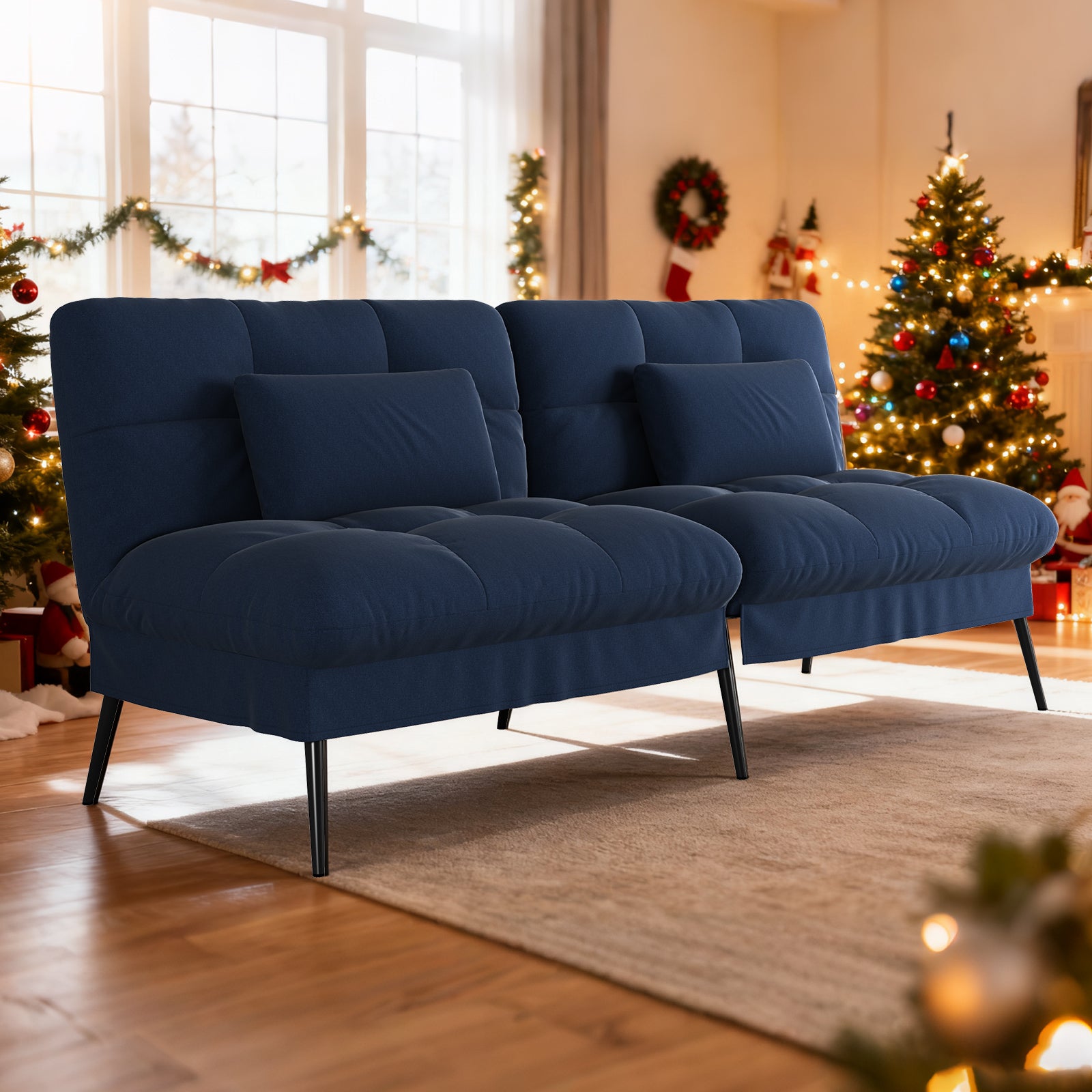 COMHOMA 72“ Convertible Futon Sofa Bed with Adjustable Backrest B001