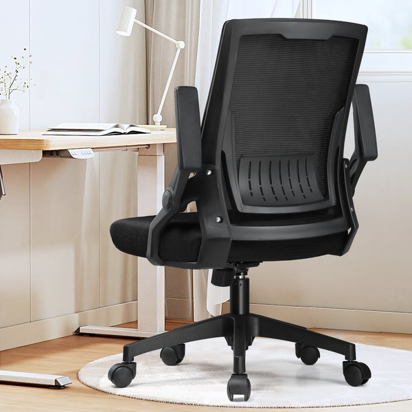 COMHOMA Nylon Adjustable Office Chair with Flip-Up Armrests CH219