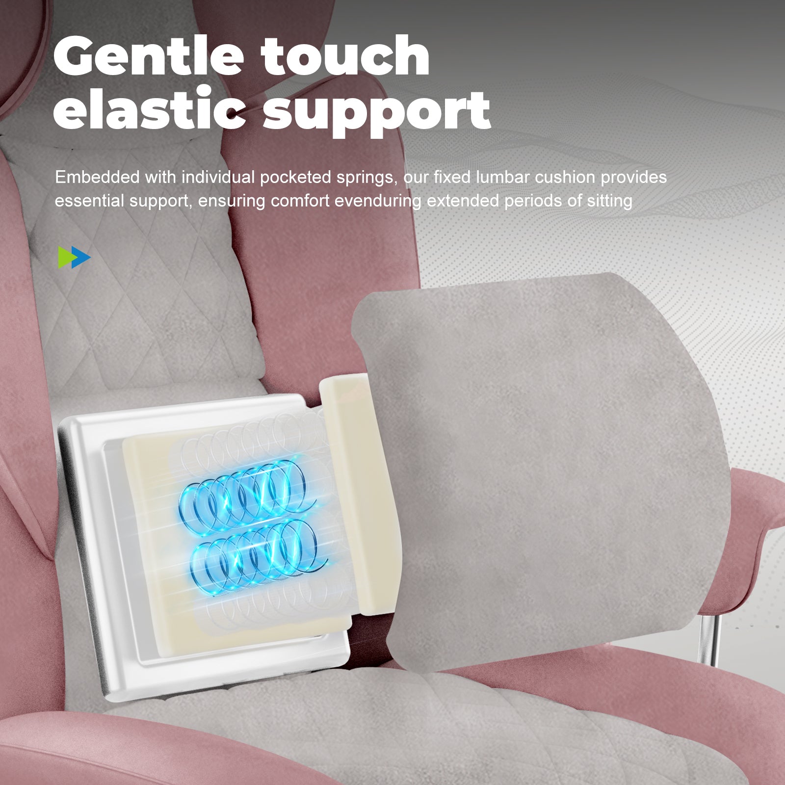 Gentle touch elastic support with springs
