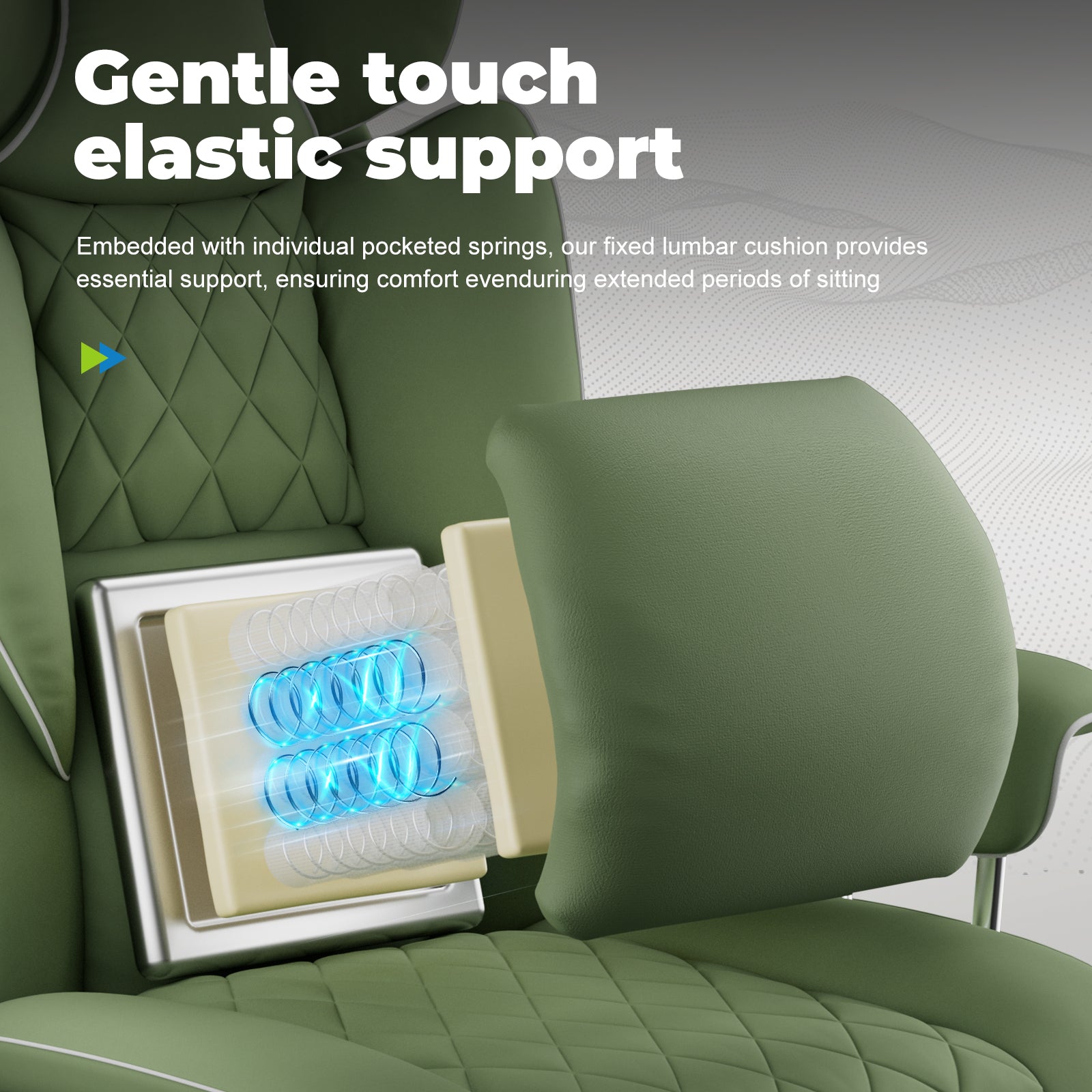 Gentle touch elastic support close-up