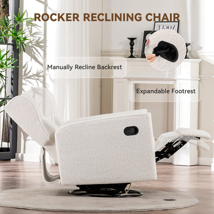COMHOMA Manual Textile 360° Swivel Manual Rocker Recliner H7030