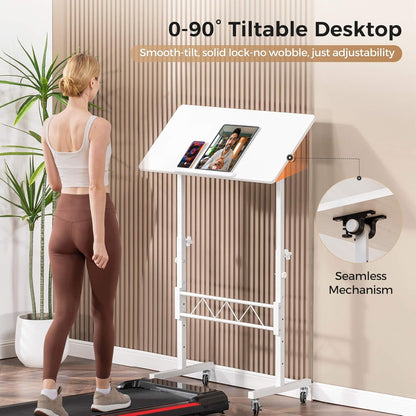 COMHOMA Small Adjustable Standing Desk & Tiltable Tabletop DH005