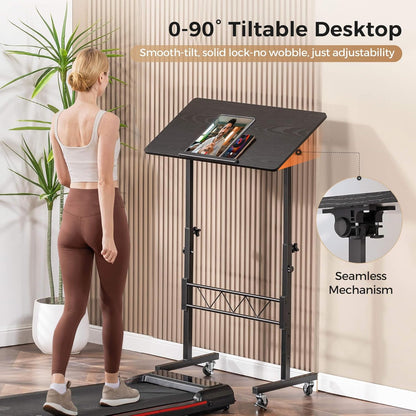 COMHOMA Small Adjustable Standing Desk & Tiltable Tabletop DH005