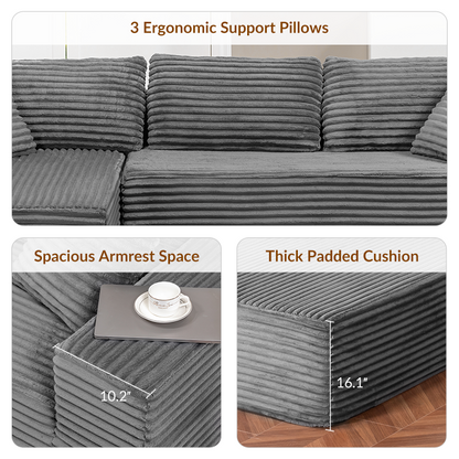COMHOMA Cloud Sectional Couch-B10-WMT