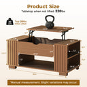 COMHOMA Coffee Table with Lifting Top & Hidden Storage