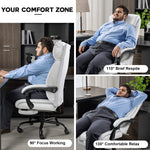 COMHOMA Executive Chair High-Back PU Leather Office Chair with Footrest