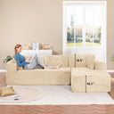 COMHOMA Modular Sectional Couch with L/R-Shape Chaise, Corduroy Upholstery & No Assembly Required B10