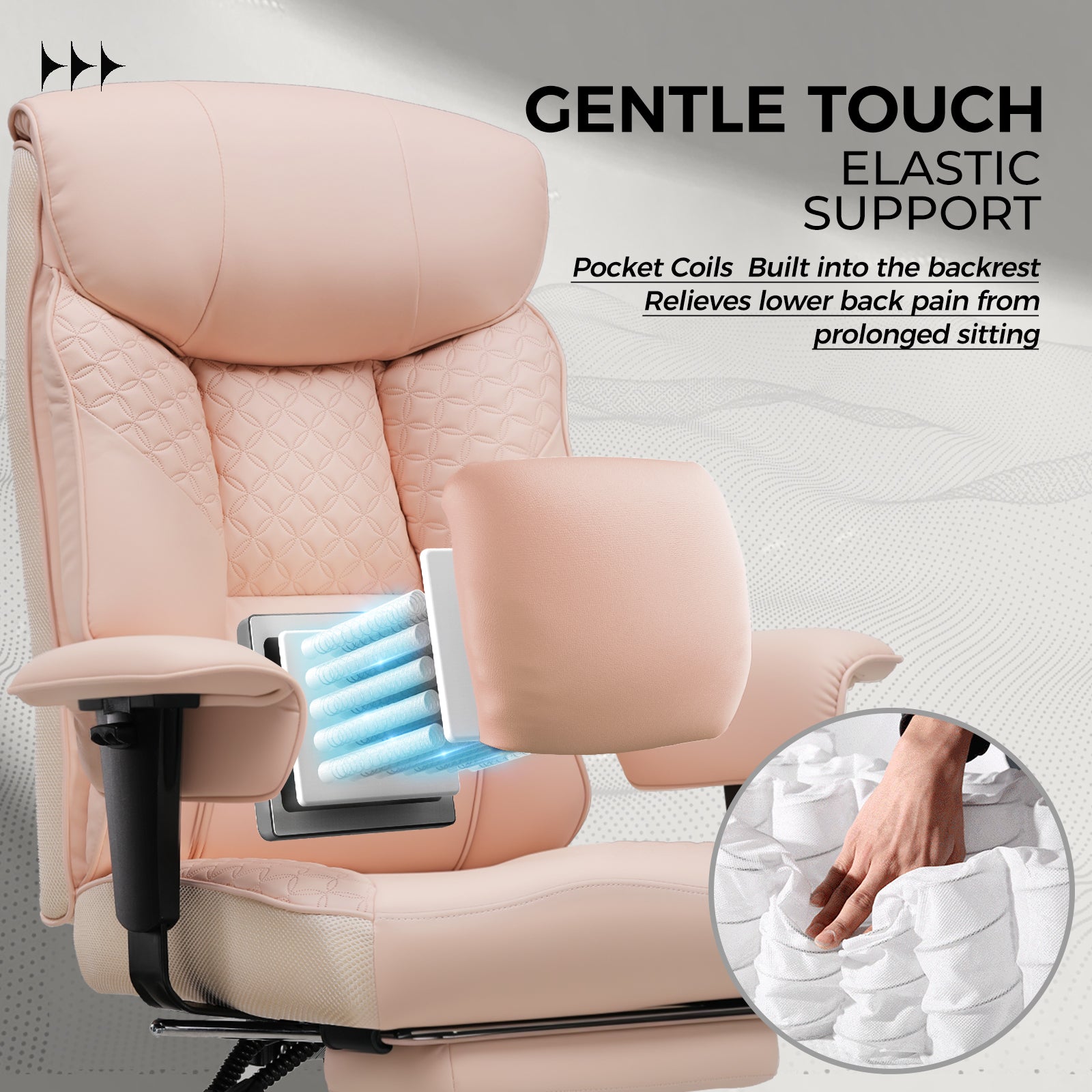 COMHOMA Big and Tall Office Chair 400lbs, 90°-150° Recline CH810