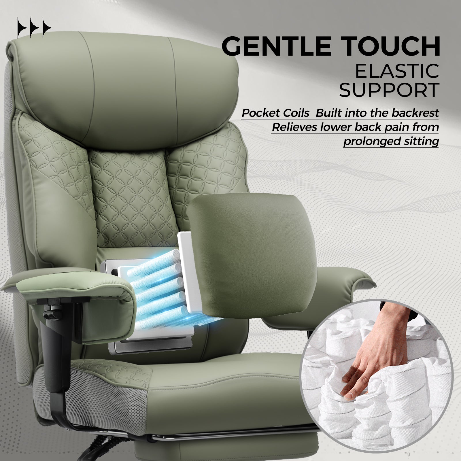 COMHOMA Big and Tall Office Chair 400lbs, 90°-150° Recline CH810
