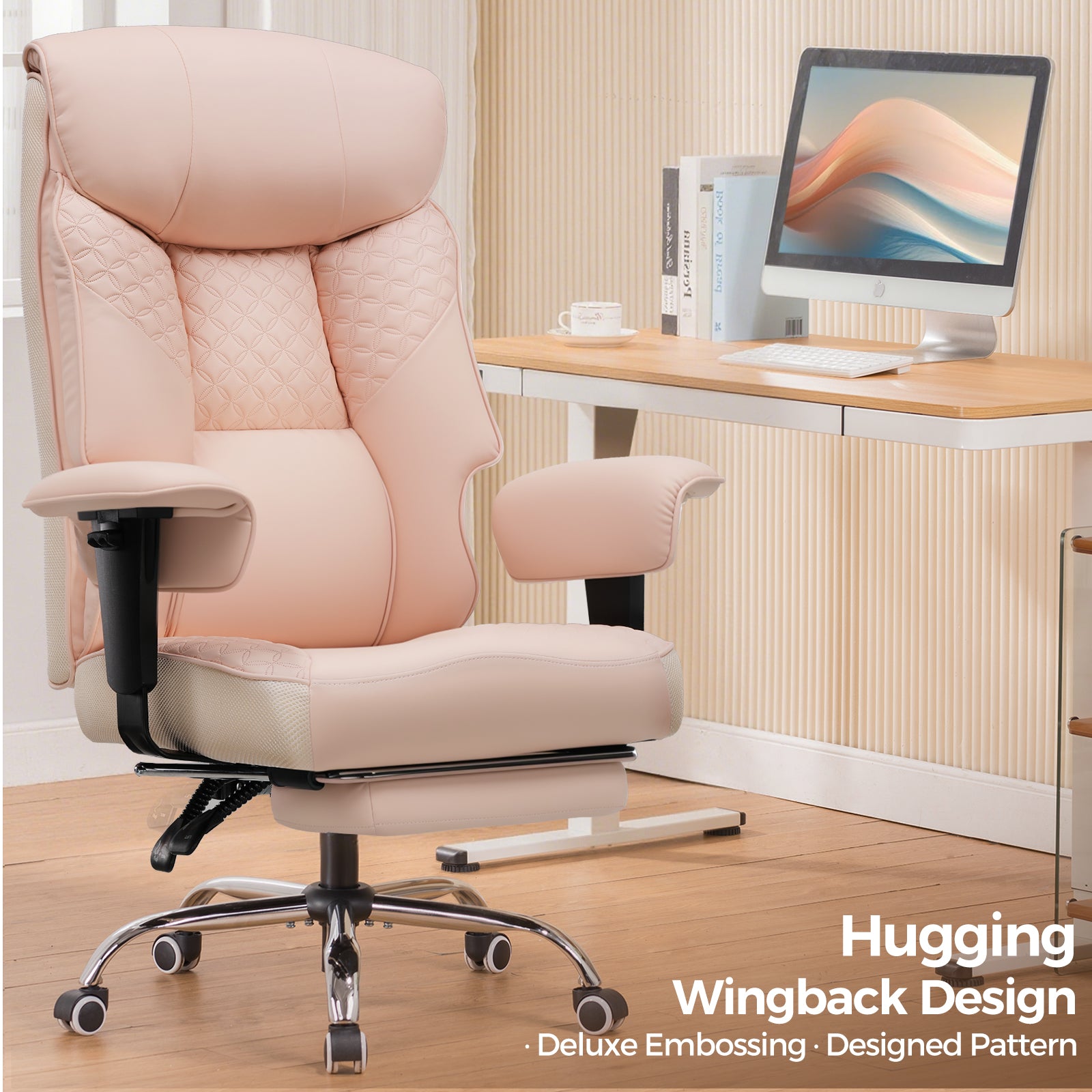 COMHOMA Big and Tall Office Chair 400lbs, 90°-150° Recline CH810