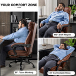 COMHOMA Executive Chair High-Back PU Leather Office Chair with Footrest