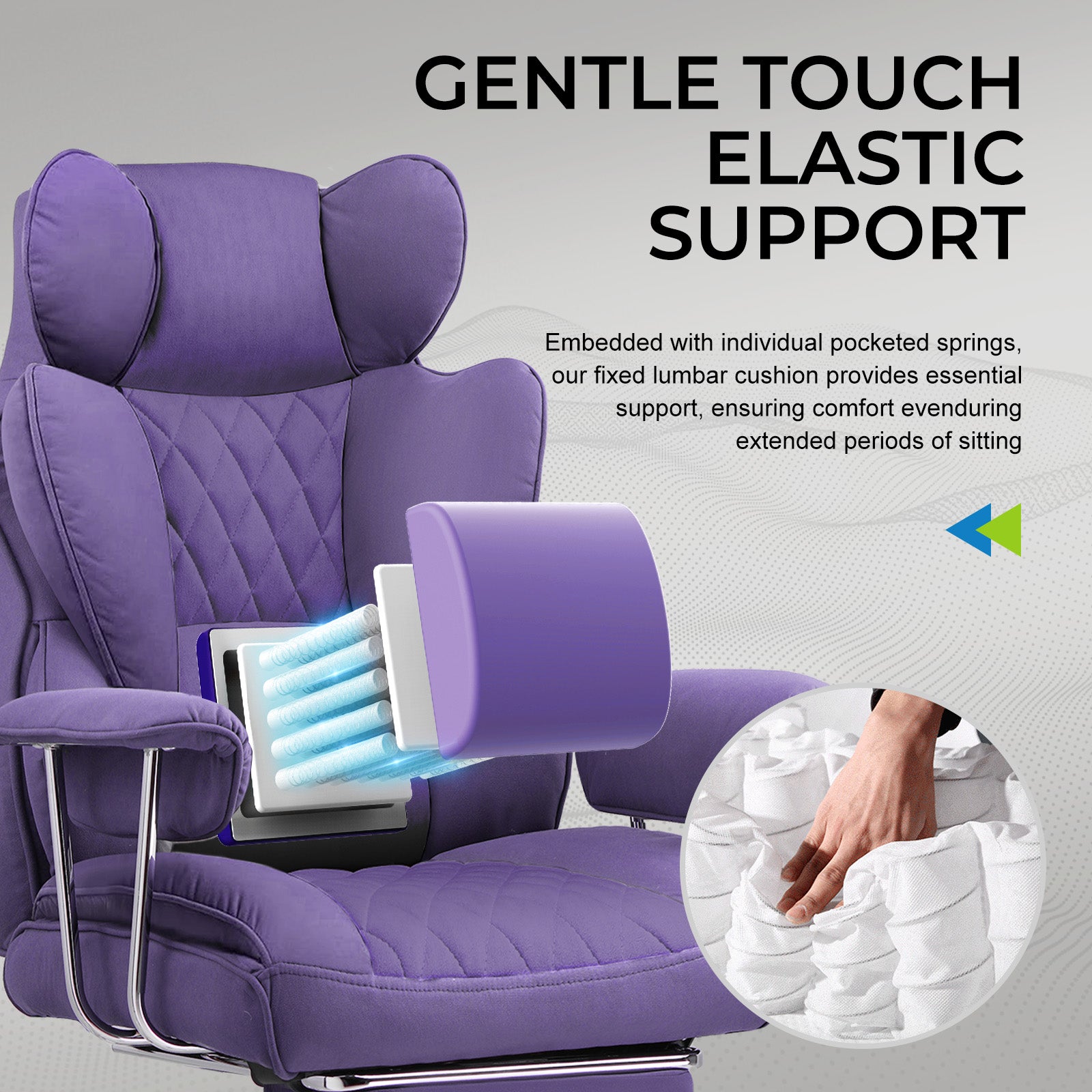 COMHOMA® Colorful Big and Tall Office Chair with Lumbar Support & Adjustable Footrest GT205