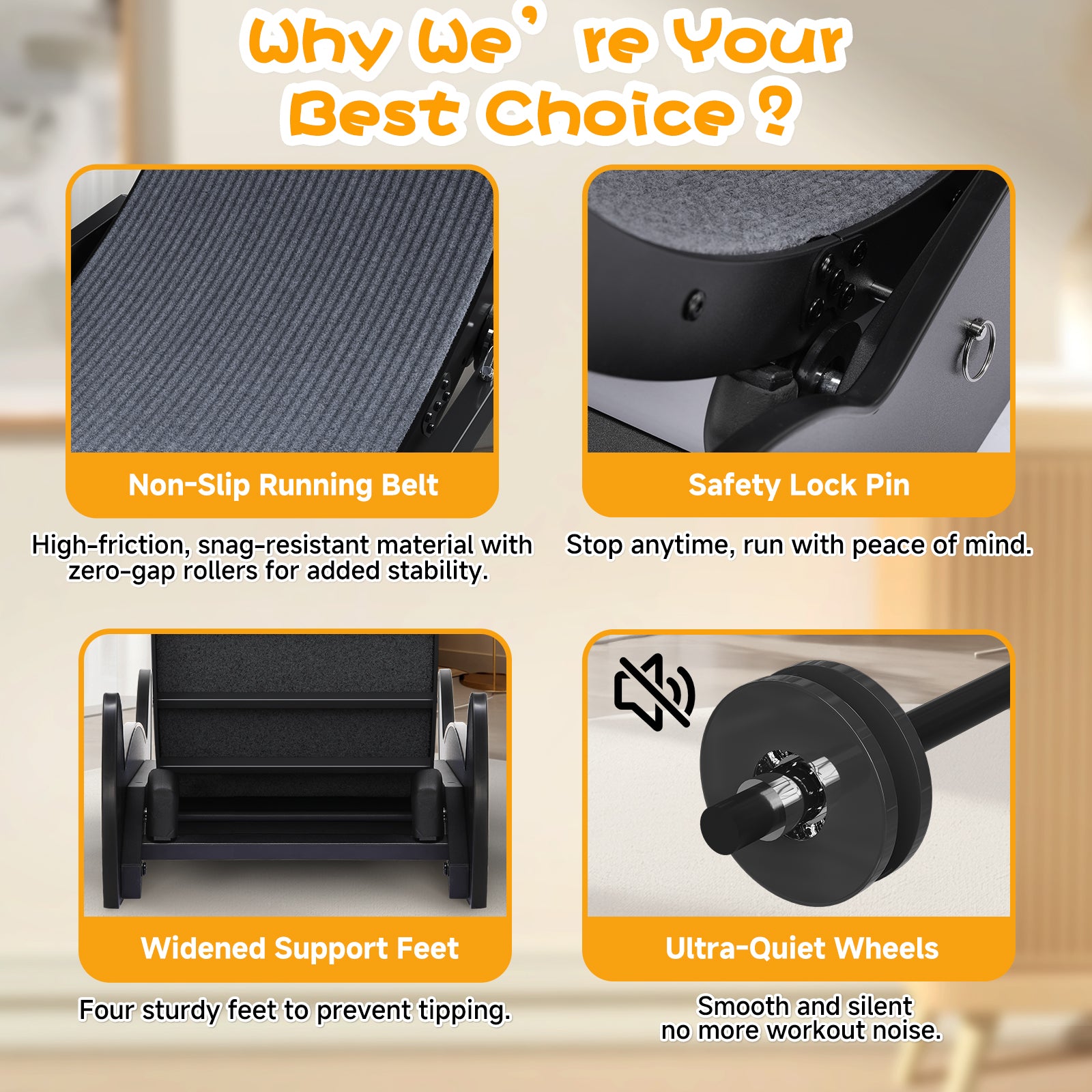 LUCKLIFE® 40" Metal Large Cat Exercise Wheel with Detachable Carpet & Teaser/Stickers, PET-CEW