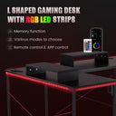 GTRACING L-Shaped RGB Gaming Desk GTZ-410