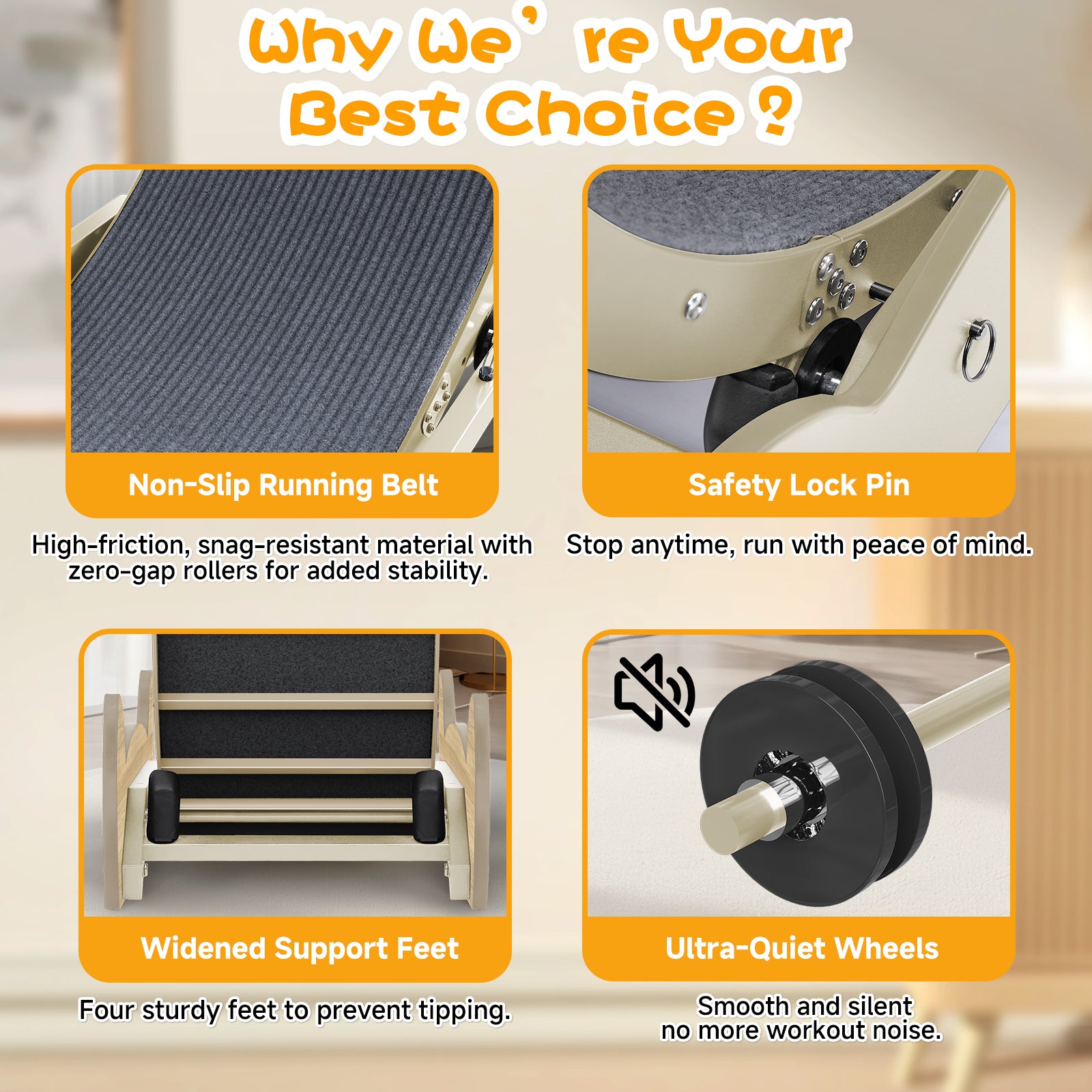 LUCKLIFE® 40" Metal Large Cat Exercise Wheel with Detachable Carpet & Teaser/Stickers, PET-CEW