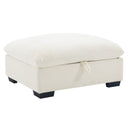 Corduroy Fabric Ottomans Footrest to Combine with 2 Seater Sofa, 3 Seater Sofa and 4 Seater Sofa, Beige Corduroy