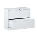 Lateral File Cabinet 2 Drawer, White Filing Cabinet with Lock, Lockable File Cabinet for Home Office, Locking Metal File Cabinet for Legal/Letter/A4/F4 Size