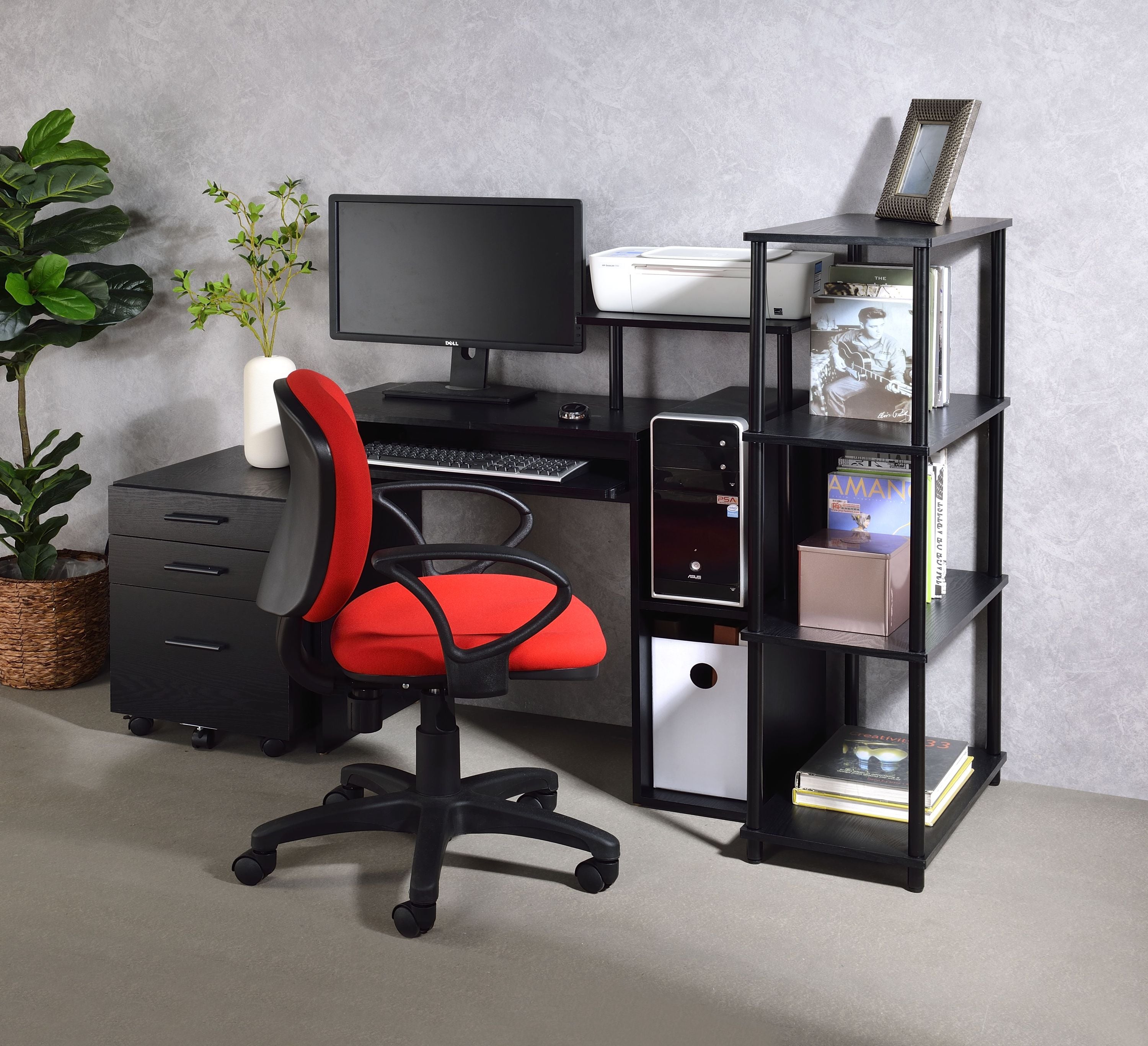 Lyphre Black Finish Computer Desk