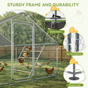 COMHOMA Large Metal Chicken Coop with Waterproof Roof & Lockable Door OT-GD06