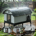 LUCKLIFE® Heated Outdoor Cat House, Weatherproof Shelter with Heating Pad, Winter Use PET06