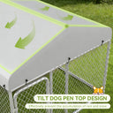 [SUMMER CLEARANCE] 7.5'x7.5'/11'*15' COMHOMA® Outdoor Dog Kennel with All Weather Resistant Roof OT-GD05-2