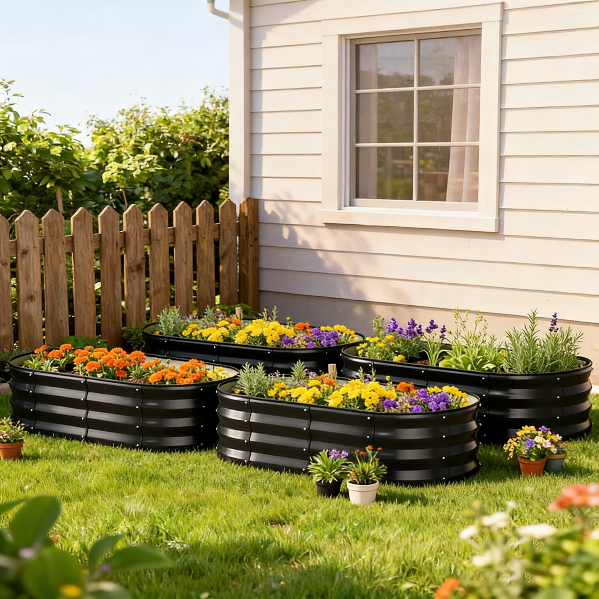 Metal Raised Garden Bed with Gloves Tools OT-GD02