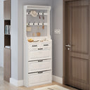 NEW White color shoe cabinet  with 3 doors 2 drawers with hanger,large space for storage