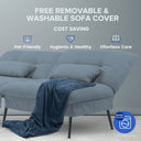 COMHOMA 72“ Convertible Futon Sofa Bed with Adjustable Backrest B001