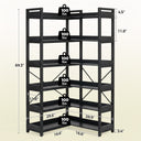 COMHOMA 5-Tier/6-Tier Corner Bookshelf, L-Shaped Metal Frame Shelf with Tall 14" Shelves HBOK1