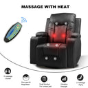 COMHOMA PU Massage Recliner with Swivel, Heat & Cup Holders H7134