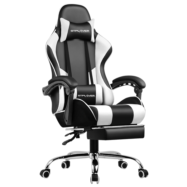 GTPLAYER Gaming Chair with Footrest and Lumbar Support, Height Adjustable GT800A