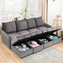 COMHOMA L/U Shaped Convertible Sectional Sofa with Big Storage HS301